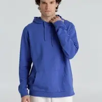 Толстовка с капюшоном унисекс Hoodie, ярко-синий меланж, размер XS