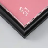 Фоторамка для фото 10х15 см "Oframe", пластик, чёрный с серебром, (пластиковый экран)