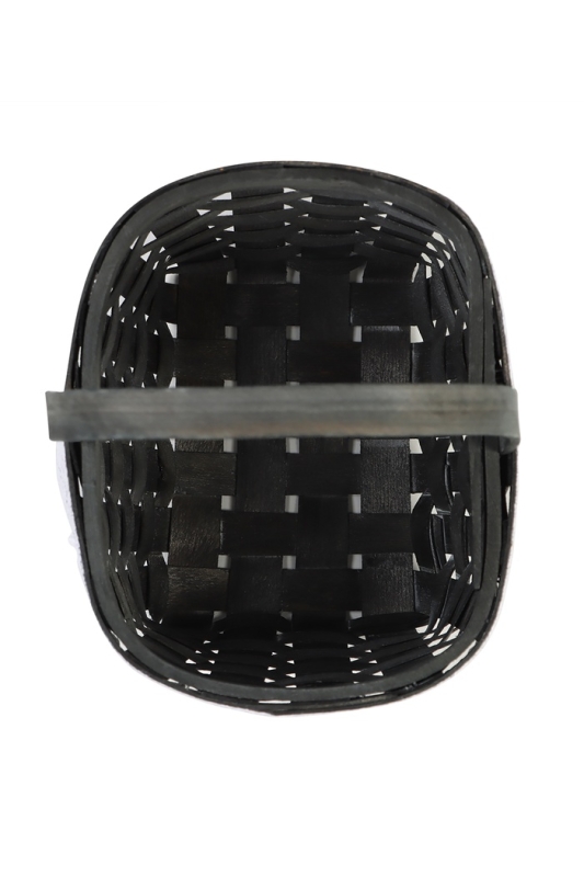 Корзина плетёная, с кружевом, 22×17×11 см, ручка h=16 см, ива, серая Корзина плетёная, с кружевом, 22×17×11 см, ручка h=16 см, ива, серая