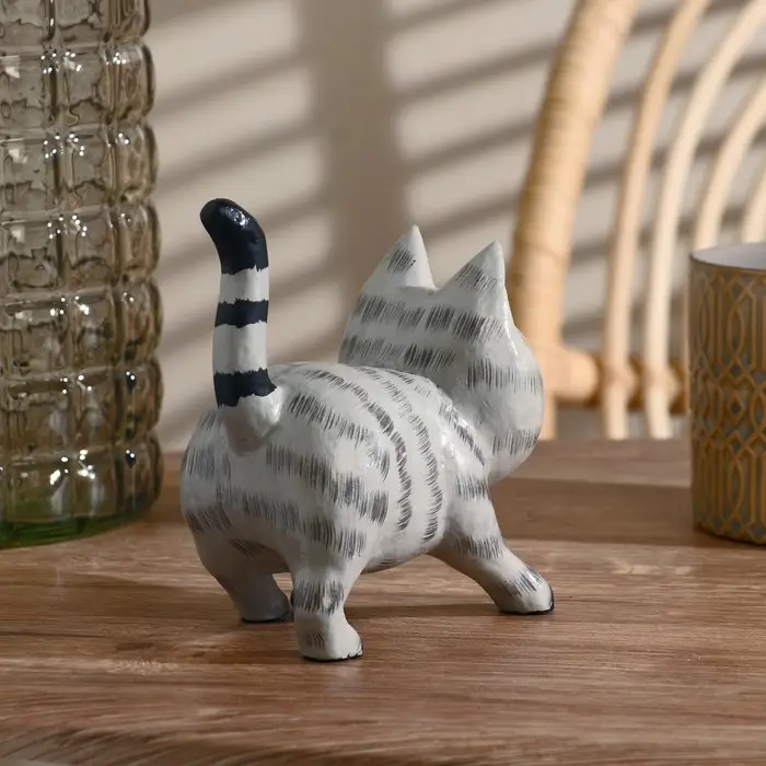 Сувенир «Котик», 10×11×6.5 см, дерево, серый