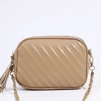Сумка кросс-боди женская, 21&times;7&times;14 см, на молнии, бежевая
