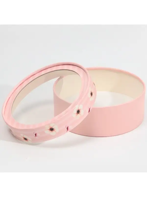 Коробка для макарун, кондитерская упаковка тубус с окном, &laquo;Цветы&raquo; 16&times;16&times;5 см