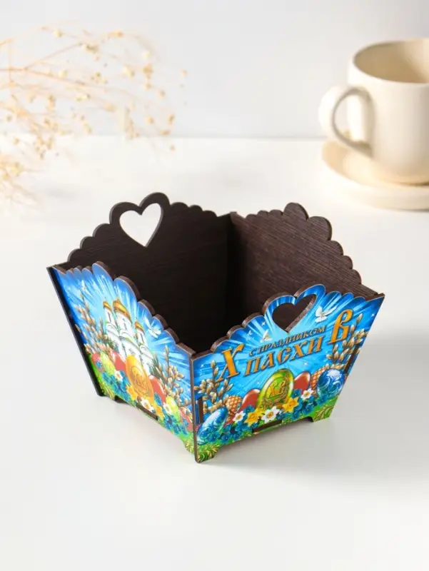 Конфетница квадратная или подставка под пасхальный кулич №4.  10х13х13,5 см
