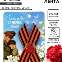 Георгиевская лента с металлическим значком &laquo;9 мая&raquo;