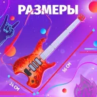 Музыкальная гитара ZABIAKA &laquo;Рок звезда&raquo;, световые и звуковые эффекты, красная