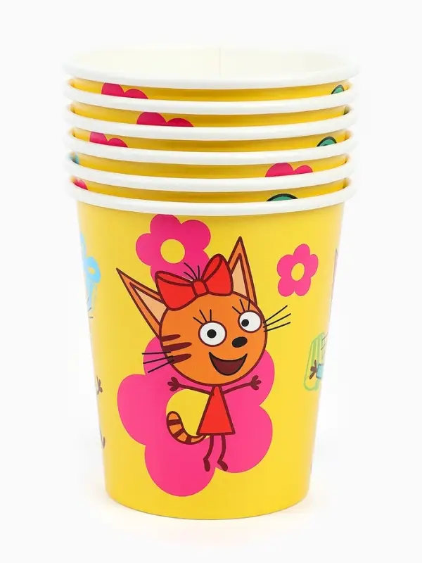 Стаканы  "Три Кота. Праздник для котят" 6 шт.