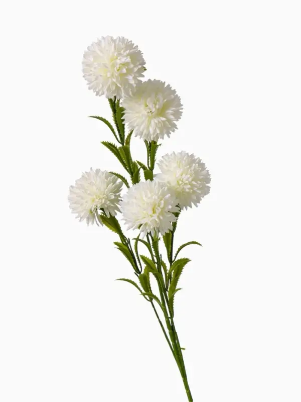 Цветы искусственные &laquo;Хризантема помпон&raquo;, h=80 см, d=6 см, белые