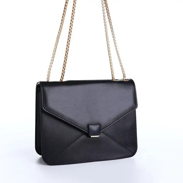 Сумка женская мессенджер на магните, 20&times;6&times;13 см, чёрная