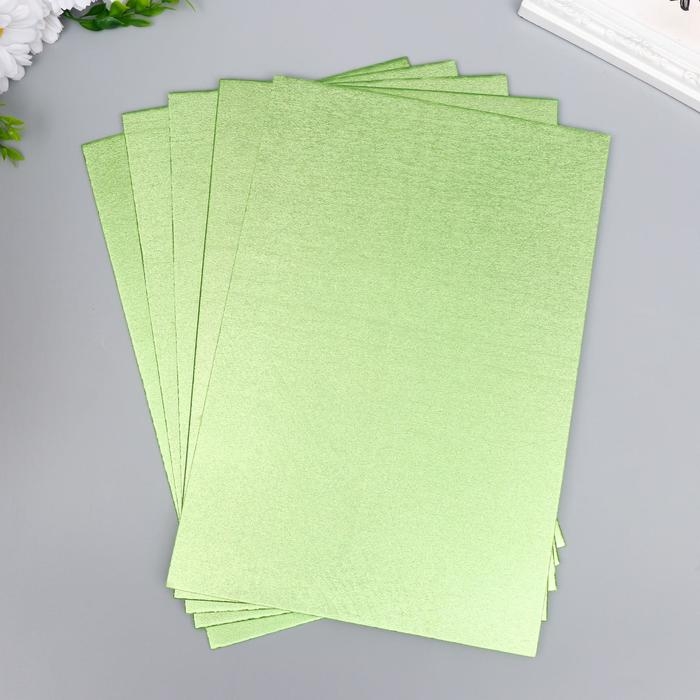 Фоамиран металлик Фоамиран металлик "Зелёный салат" 1.8 мм набор 5 листов 20х30 см