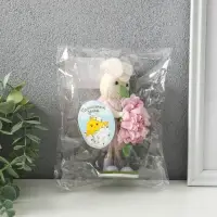 Сувенир пасхальный "Зайка в платьице с бутоном пиона в лапках" 5,5х5х19 см