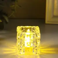 Светодиодная свеча LED - ночник RISALUX &laquo;В кубе&raquo;, 3&times;LR1130, прозрачный, 4.7&times;4.7&times;4.7 см