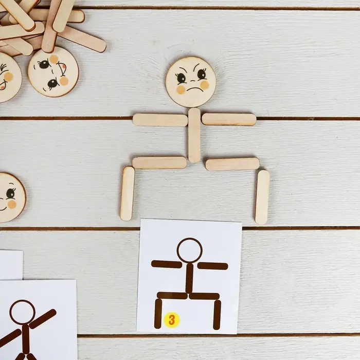 Мозаика из палочек &laquo;Человечки&raquo;, 50 палочек, 10 карточек