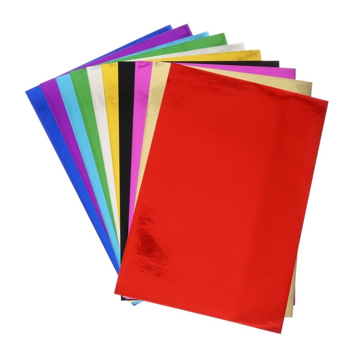 Фольга цветная А4, 10 листов, 10 цветов Фольга цветная А4, 10 листов, 10 цветов