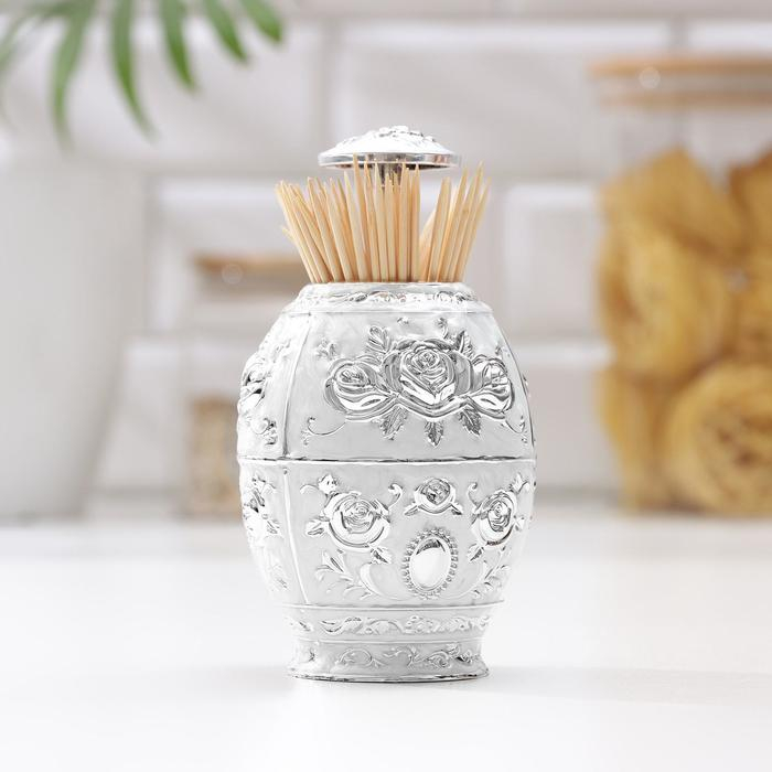 Подставка для зубочисток «Яйцо», 11×7 см, цвет серебряный Подставка для зубочисток «Яйцо», 11×7 см, цвет серебряный