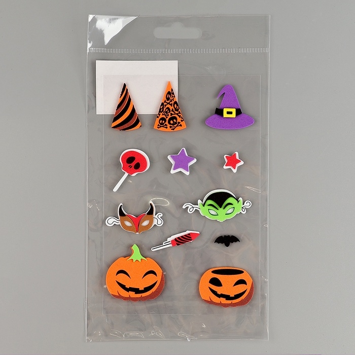 Набор наклеек из EVA  Набор наклеек из EVA "Хэллоуин", 12 шт