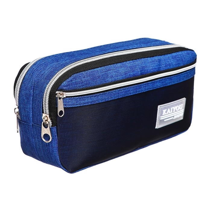 Пенал мягкий 3 отделения, 130 х 210 х 100 мм, объёмный, Calligrata, синий Пенал мягкий 3 отделения, 130 х 210 х 100 мм, объёмный, Calligrata, синий