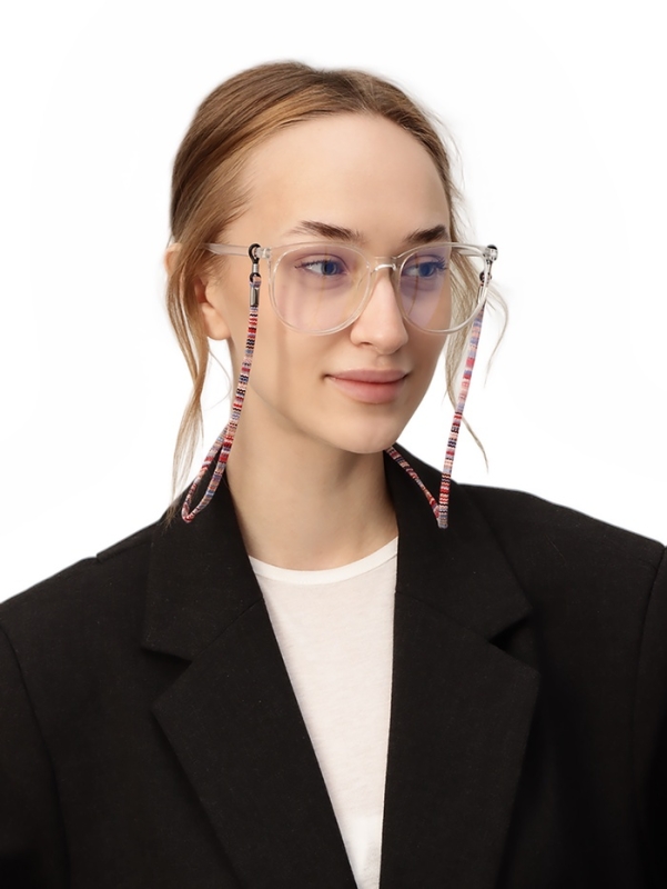 Шнурок для очков на шею 70 см, красный с узором Шнурок для очков на шею 70 см, красный с узором