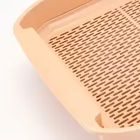 Туалет для кошек &laquo;Марсель&raquo;, 50&times;34.5&times;12 с, глубокий, с сеткой, полипропилен, бежевый