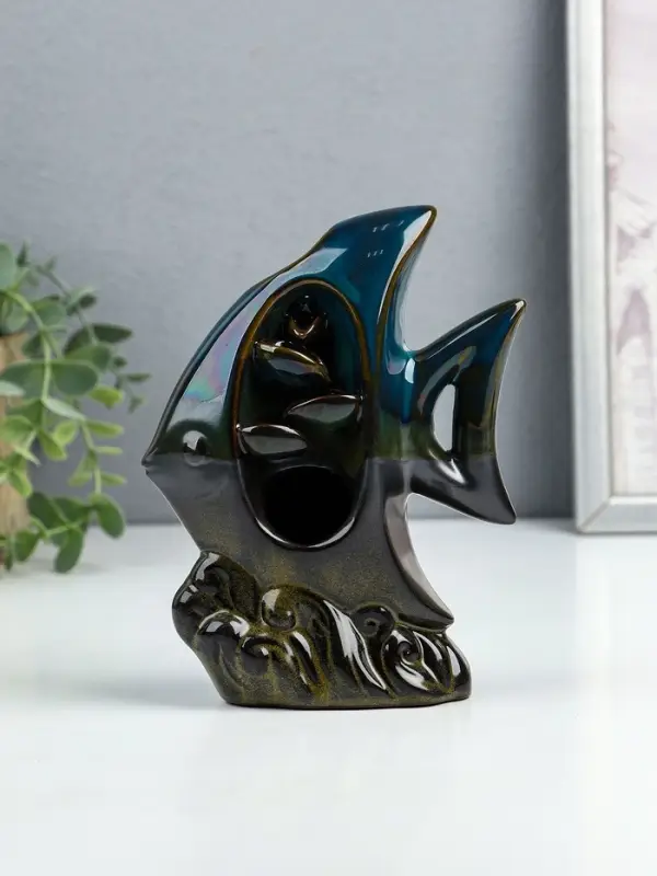 Подставка для благовоний TAKE IT EASY &laquo;Рыбка&raquo;, набор благовоний конусы, стелющийся дым, 6.7&times;5.1&times;4.3 см