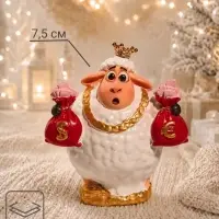 Сувенир полистоун &laquo;Бараш с мешками денег&raquo; 5.5&times;7.8&times;7.5 см