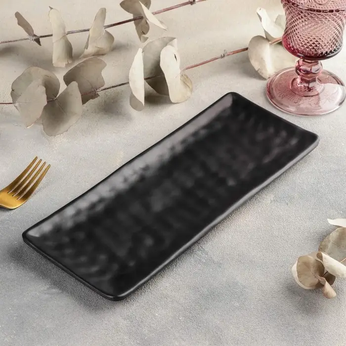 Блюдо сервировочное &laquo;Чёрный Восток&raquo;, 28.5&times;11&times;1.5 см, пластик, чёрное