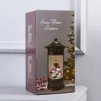 Светодиодная фигура &laquo;Фонарь со снеговиками&raquo; 14&times;27&times;14 см, пластик, от батареек ААх3, USB, свечение тёплое белое