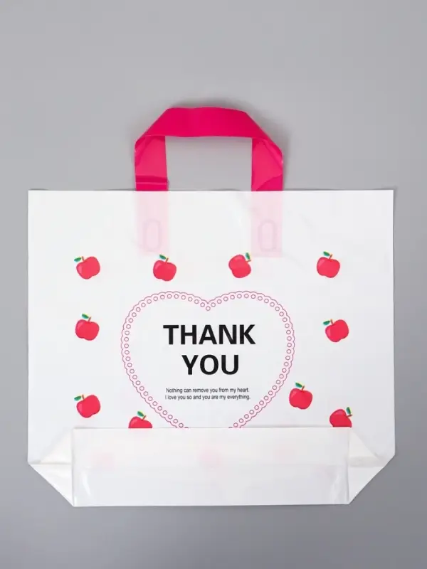 Пакет с петлевой ручкой "Сердце" 35 х 30 х 8, см, 60 мкм