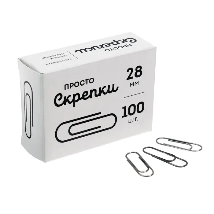 Скрепки канцелярские GLOBUS, 28 мм, 100 шт., без покрытия Скрепки канцелярские GLOBUS, 28 мм, 100 шт., без покрытия