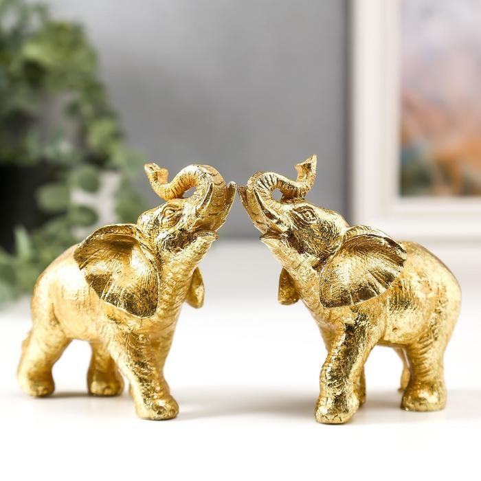 Сувенир полистоун Сувенир полистоун "Золотой слонёнок" МИКС 10х10,5х4 см