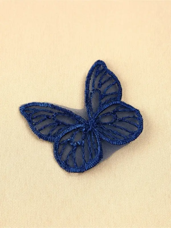 Аппликация для одежды «Бабочка», текстильная, 3.5×4 см, 10 шт., тёмно-синяя Аппликация для одежды «Бабочка», текстильная, 3.5×4 см, 10 шт., тёмно-синяя