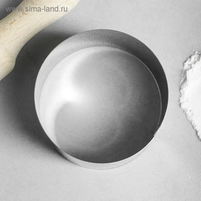 Форма для выпечки и выкладки «Круг», h=5 см, d=8 см, нержавеющая сталь Форма для выпечки и выкладки «Круг», h=5 см, d=8 см, нержавеющая сталь