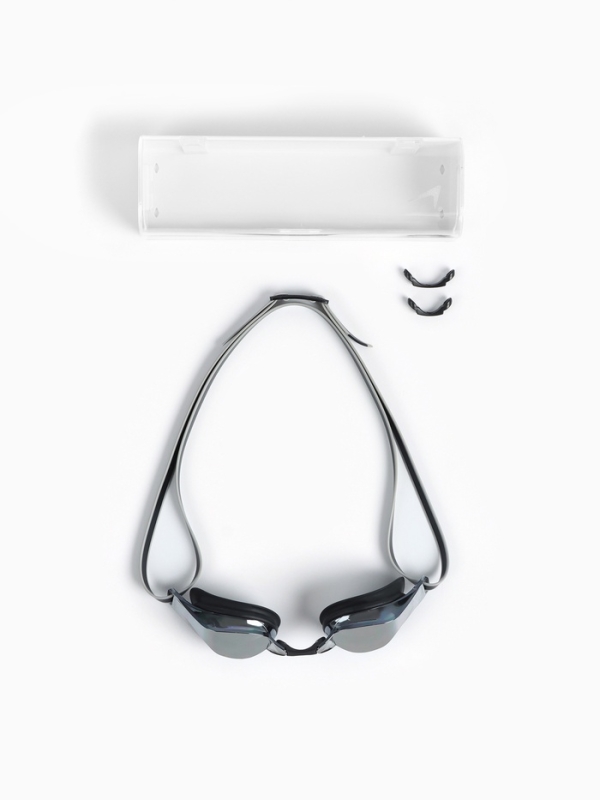 Очки для плавания взрослые, цвет черный зеркальный Очки для плавания взрослые, цвет черный зеркальный