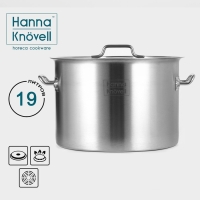 Кастрюля из нержавеющей стали Hanna Knovell, 19 л,d=32 см, h=22 см, толщина стенки 0,8 мм, металлическая крышка