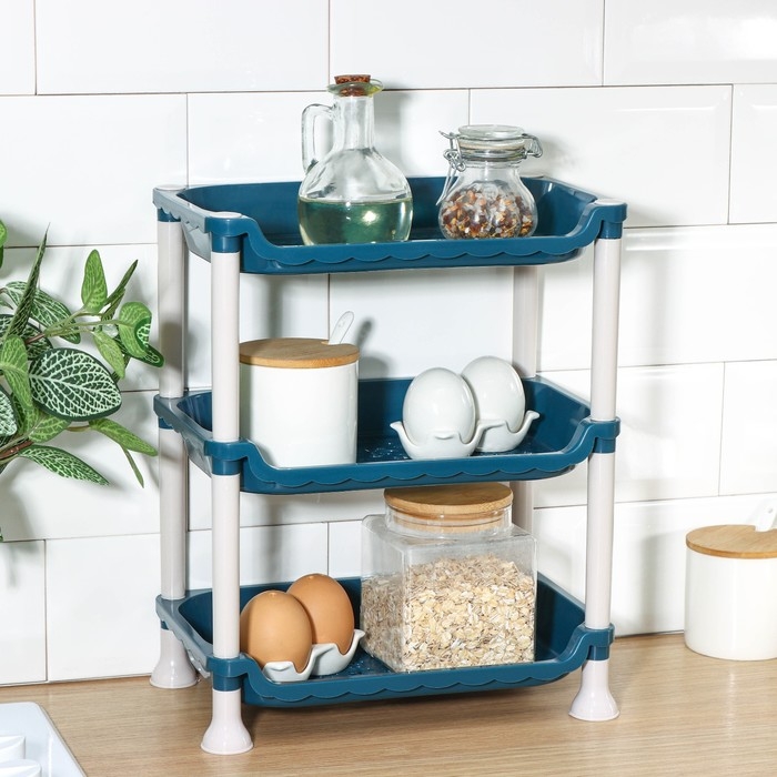 Этажёрка настольная 3 яруса «Пастель», цвет МИКС Этажёрка настольная 3 яруса «Пастель», цвет МИКС