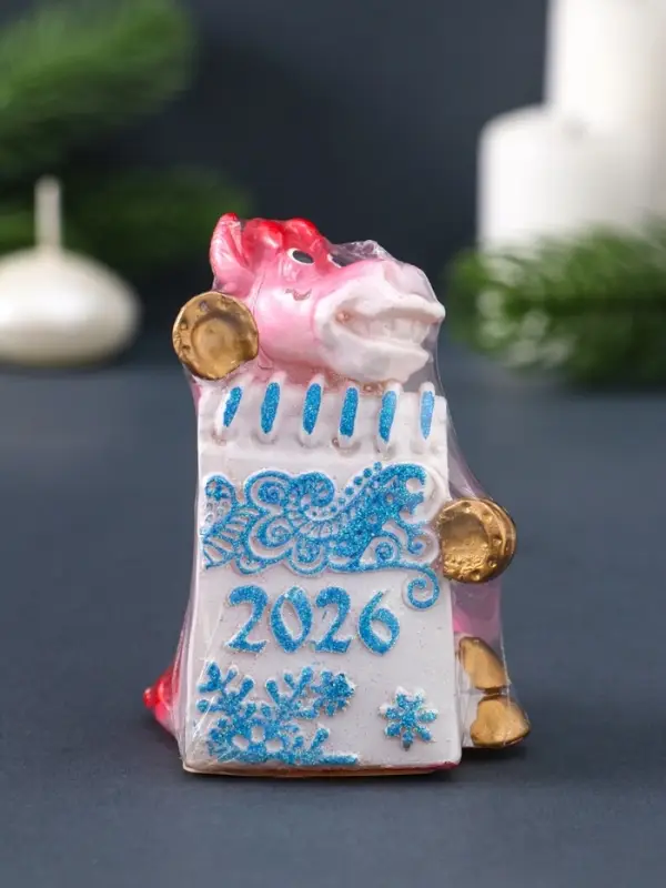 Свеча декоративная &laquo;Лошадка с открыткой&raquo; 6&times;4.5&times;8.5 см, розово-голубой