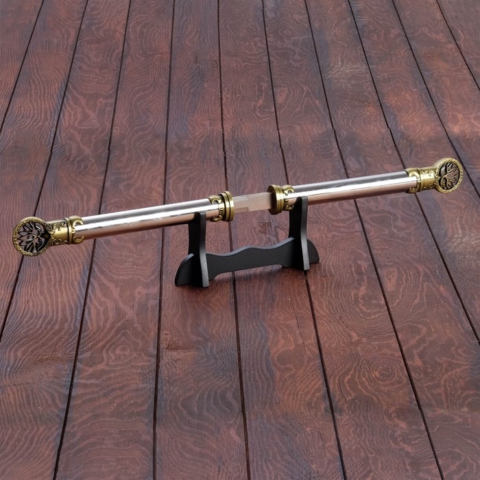 Сувенирный кинжал 2в1, на подставке, рукоять под голографию, наконечник с лотосом, 59 см Сувенирный кинжал 2в1, на подставке, рукоять под голографию, наконечник с лотосом, 59 см