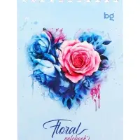 Блокнот А6, 40 листов в клетку, Floral notebook, на гребне, МИКС