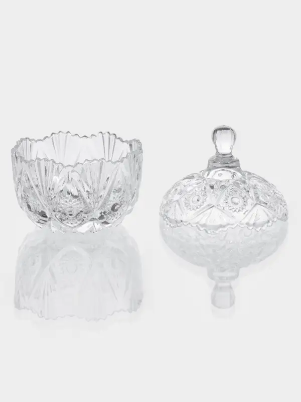 Сахарница &laquo;Льдинка&raquo;, 6.5&times;9 см, стекло, прозрачная