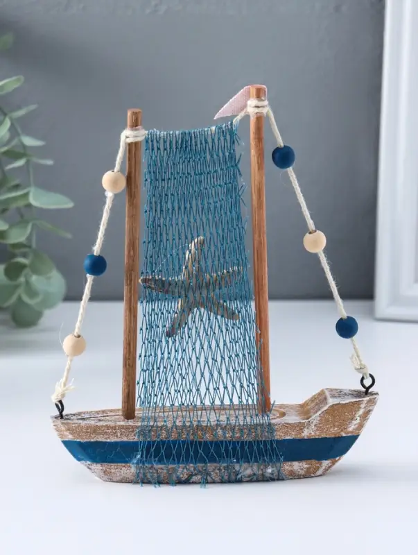 Сувенир интерьерный "Рыбацкая лодка" 3х14,5х17 см