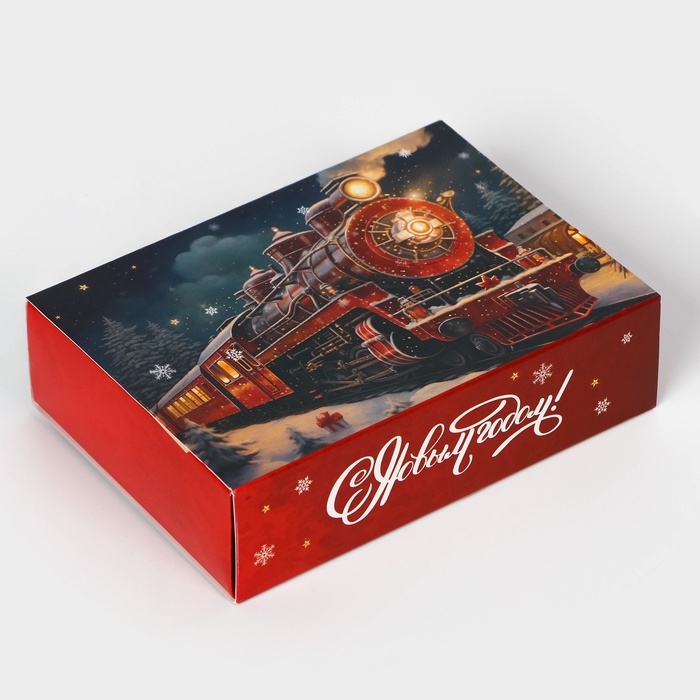 Новый год. Коробка под 6 конфет  Новый год. Коробка под 6 конфет "С Новым годом!", 13,7 х 9,8 х 3,8 см, кондитерская упаковка