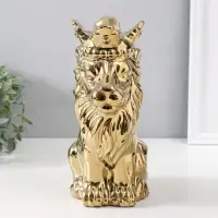 Фигурка керамика &laquo;Лев в короне&raquo;, золото, 17&times;12&times;26 см