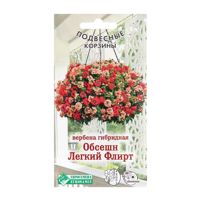 Семена цветов Вербена гибридная Семена цветов Вербена гибридная "Обсешн Легкий Флирт", 8 шт