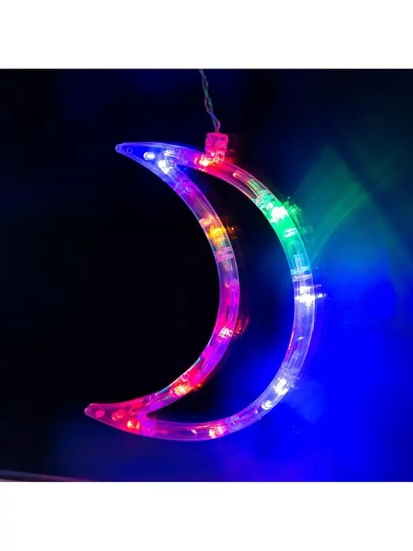 Гирлянда &laquo;Бахрома&raquo; 2.7&times;0.9 м с насадками &laquo;Месяц&raquo;, IP20, прозрачная нить, 138 LED, свечение мульти, 8 режимов, 220 В