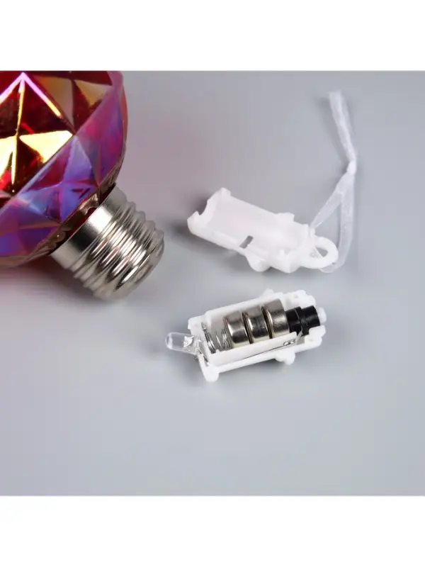 Набор ёлочных шаров &laquo;Яркие переливы&raquo;, 3 шт., d=7 см, 3 LED, от батареек AG13&times;9, свечение тёплое белое