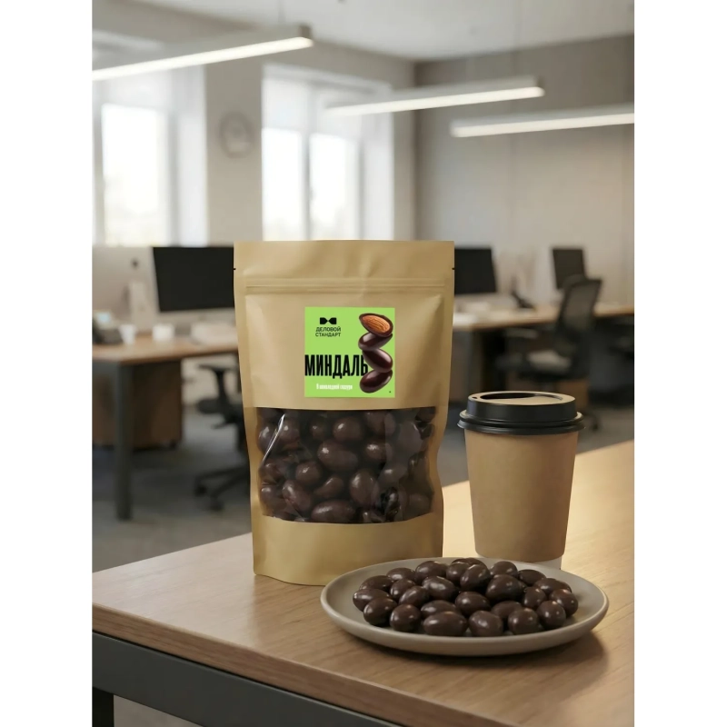 Миндаль в шоколадной глазури Деловой Стандарт 200 г