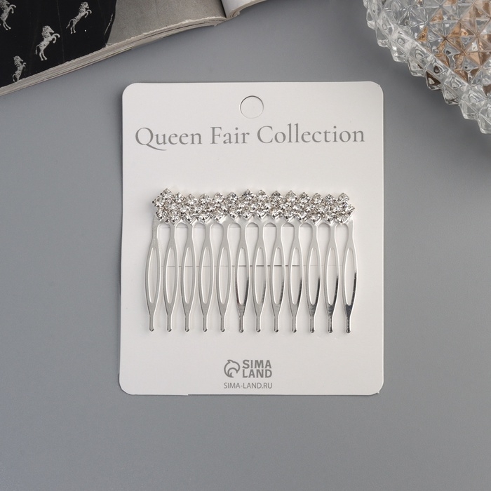 Гребень для волос  Гребень для волос "Медея" геометрия, 6,5х4 см, серебро