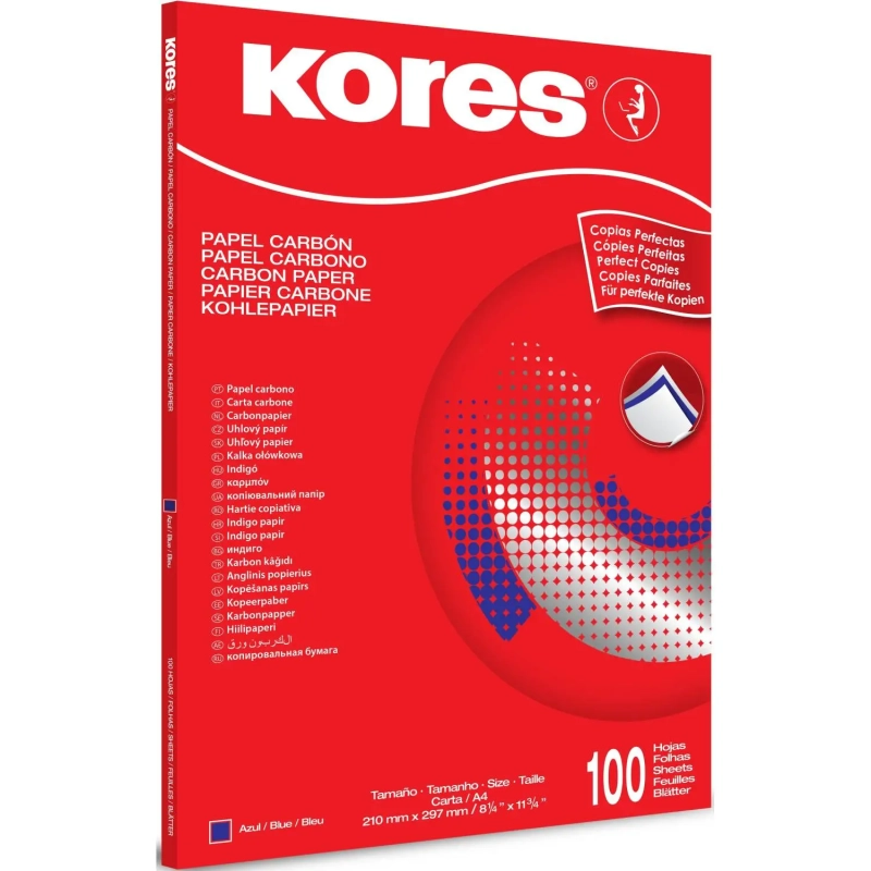 Бумага копировальная синяя KORES 1200 пачка 100л. 78478