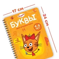 Многоразовая книга "Изучаем буквы", 17х24 см, 40 стр., Три кота