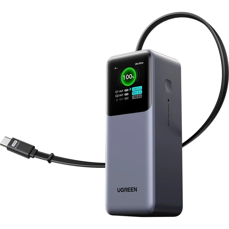 Внешний аккумулятор UGREEN PB726(95670B)165W 20000mAh USB-C&A +каб/сер.косм