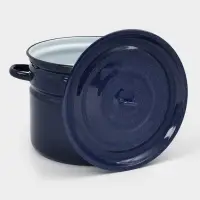 Бак эмалированный, 16 л, d=31.5 см, с крышкой, без декора, синий